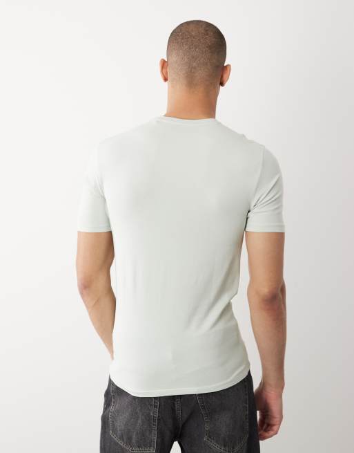 River Island - T-shirt attillata verde chiaro, 5 di 5