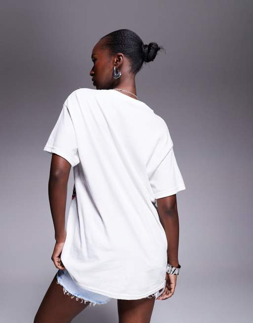 River Island - T-shirt avec inscription « Paris » à carreaux vichy - Blanc, 4 de 4