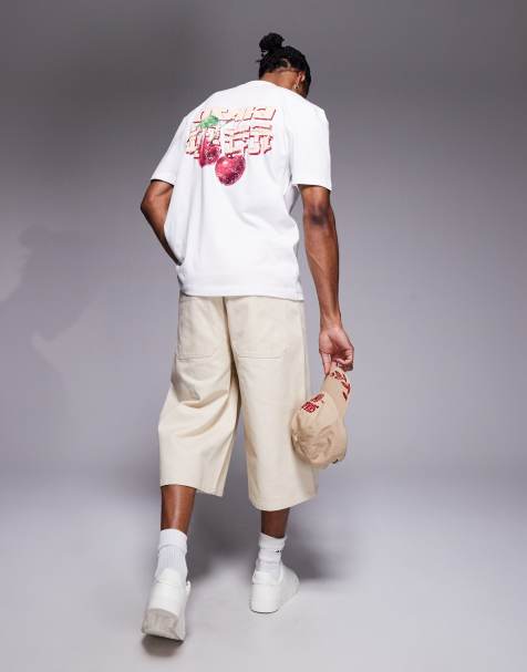 River Island - T-shirt bianca con stampa giapponese e ciliegie - view 1