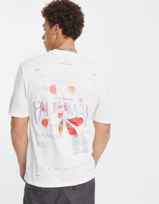 T-shirt bianca con stampa sbiadita sul retro-Bianco - River Island T-shirt donna  - immagine3