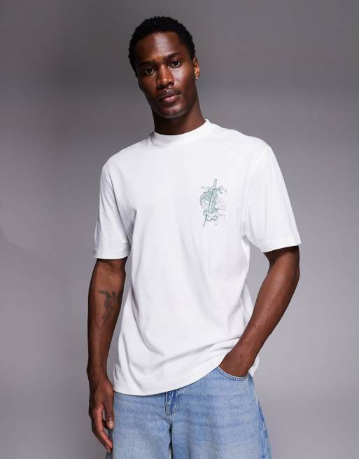 River Island - T-shirt bianca vestibilità classica con stampa serpente, 3 di 5