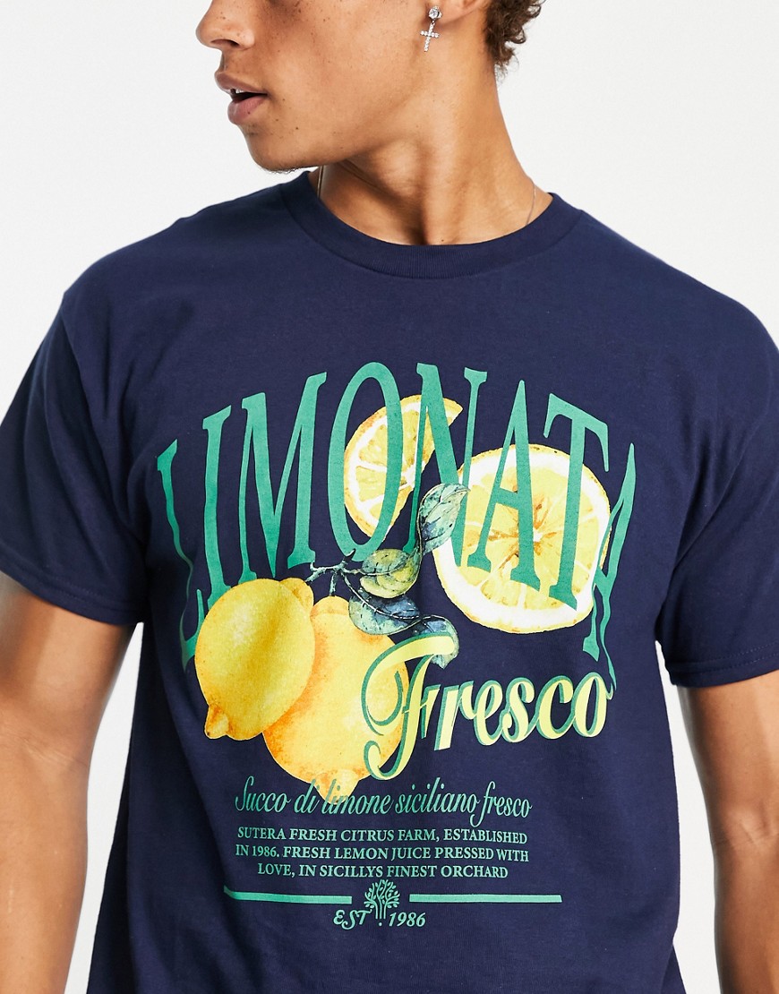 T-shirt blu con stampa di limonata - River Island T-shirt donna  - immagine3