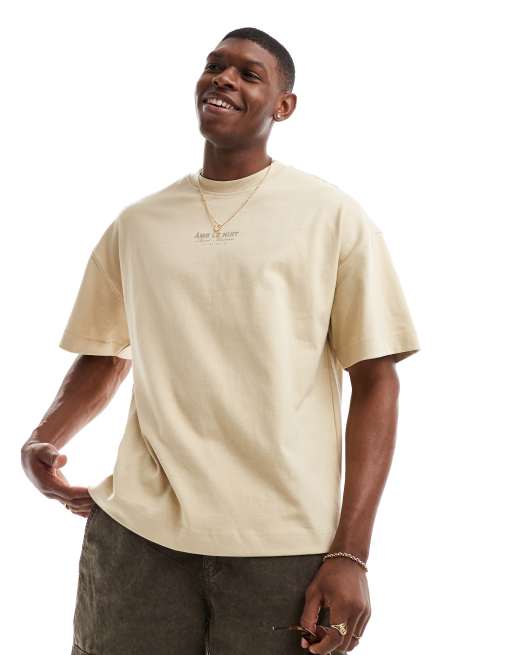 River Island – T-Shirt in Hellgelb mit „Ame le Nuit“-Grafikprint, 2 von 4
