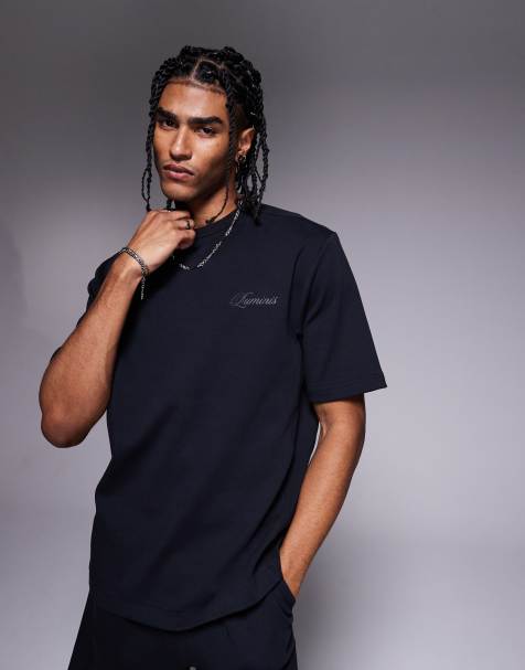 River Island – T-Shirt in Schwarz mit „Luminis“-Print, Kombiteil - view 1