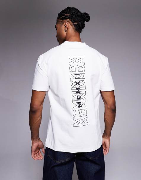 River Island – T-Shirt in Weiß mit Zahlenzeichen-Rückenprint - view 1