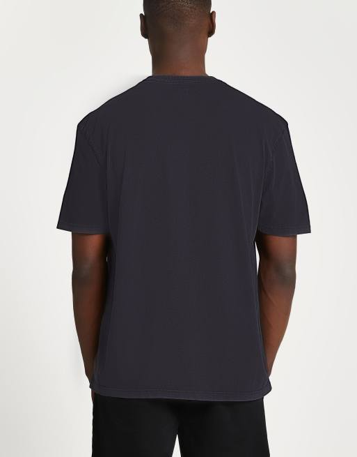 River Island - T-shirt met 'Paris'-logo in zwart met wassing, 2 van 4