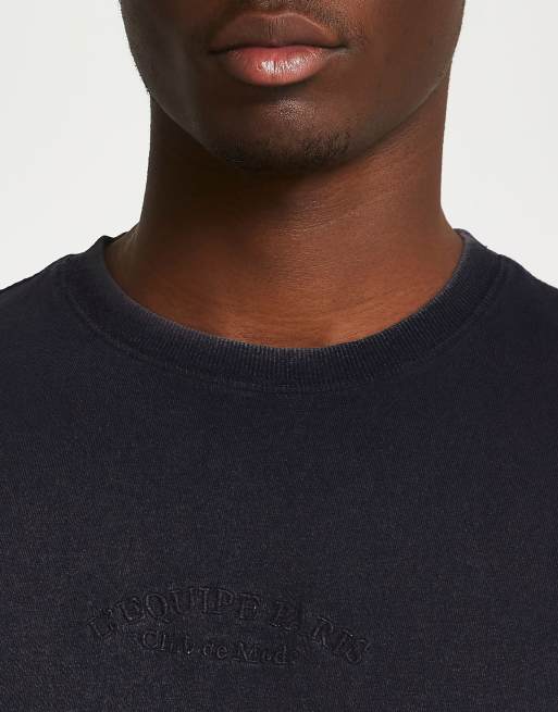 River Island - T-shirt met 'Paris'-logo in zwart met wassing, 3 van 4