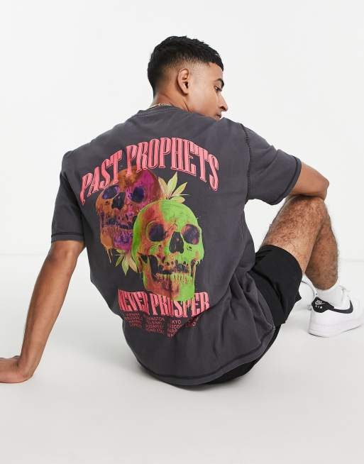 River Island - T-shirt met schedelprint in zwart