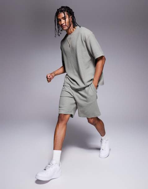 River Island - T-shirt met textuur in kaki - view 1