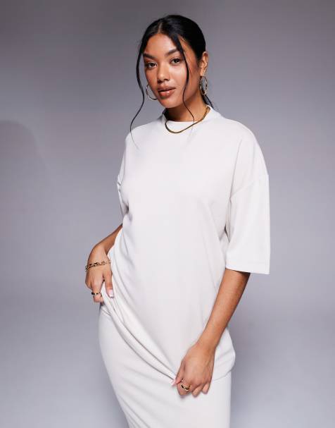 River Island - T-shirt minimal oversize crema - view 1
