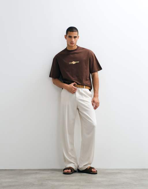 River Island - T-shirt oversize à imprimé écusson au dos - Marron foncé, 2 de 5