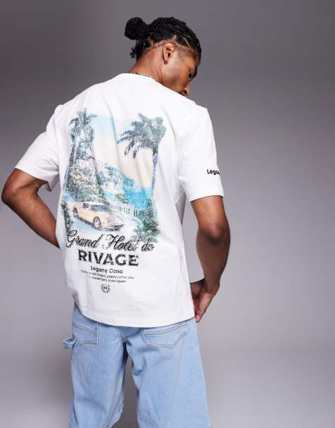 River Island - T-shirt oversize à imprimé Grand Hotel - Blanc - view 1