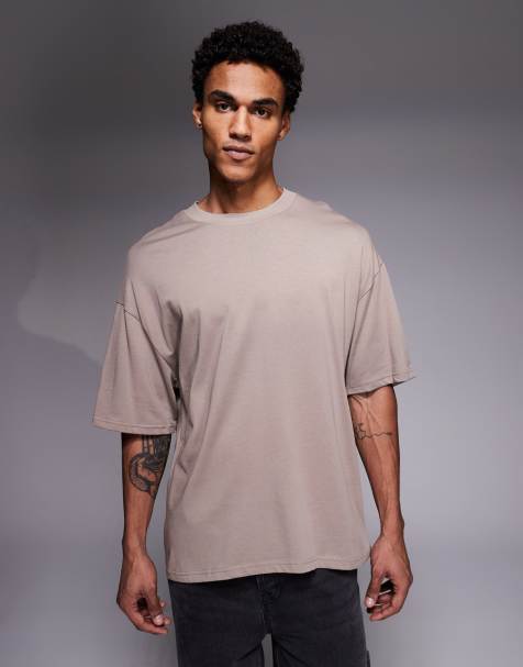 River Island - T-shirt oversize coupe carrée - Taupe clair - view 1