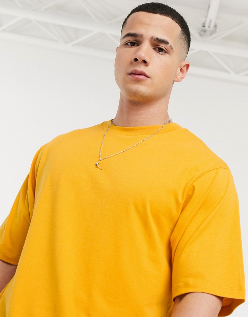 River Island - T-shirt oversize gialla-Giallo