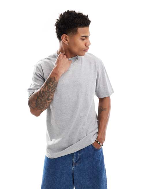 River Island - T-shirt regular fit grigio mélange