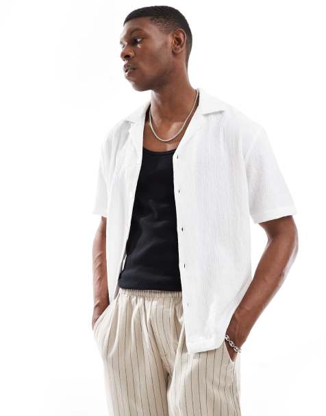 River Island - T-shirt van seersucker in wit - view 1