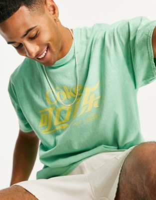 T-shirt verde slavato con stampaCoke- River Island T-shirt donna  - immagine2