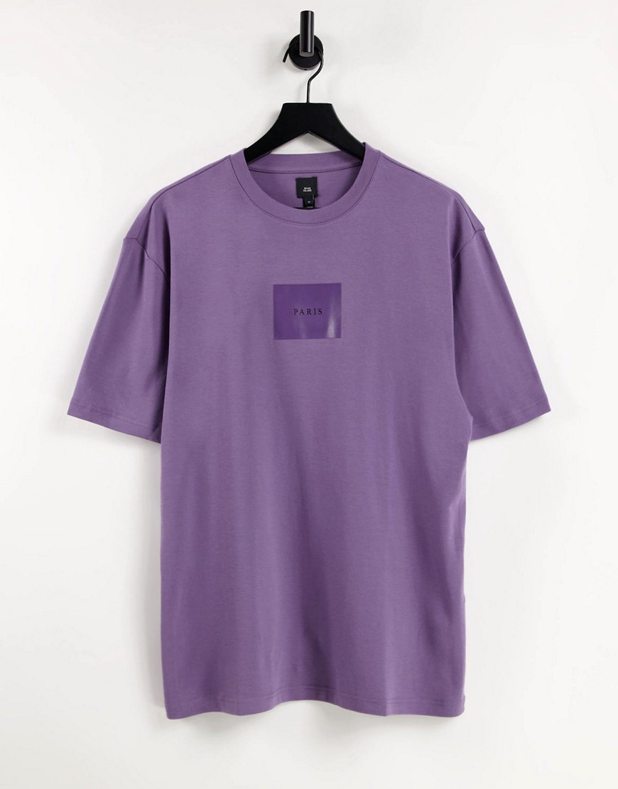 River Island t-shirt with city logo in purple