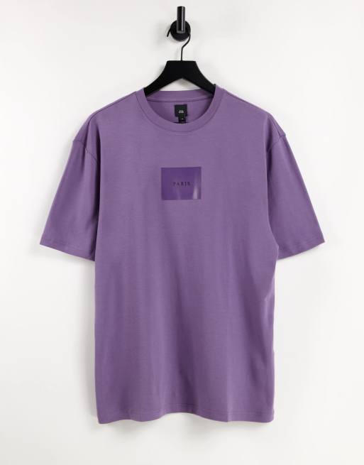 River Island t-shirt with city logo in purple | ASOS