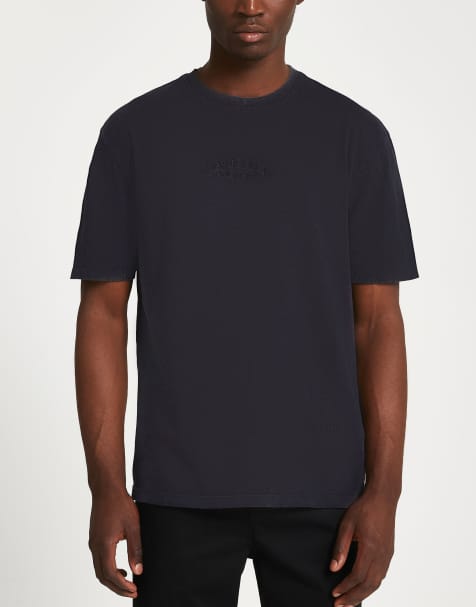 River Island t-shirt with Paris logo in washed black - view 1