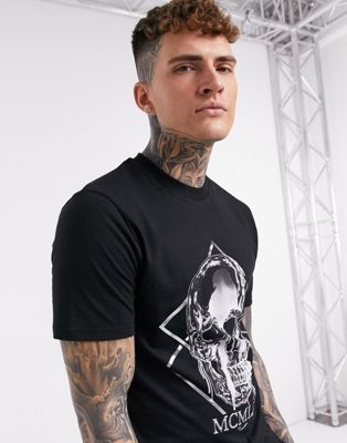 River Island t-shirt with skull print in black | ASOS