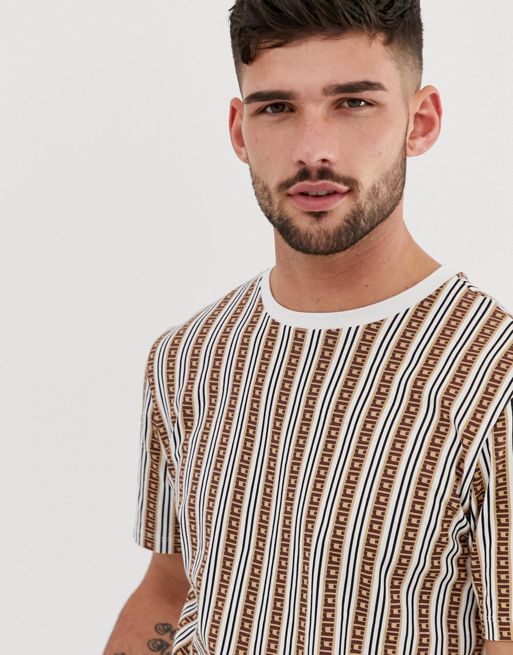 River Island T Shirt With Vertical Stripes Asos