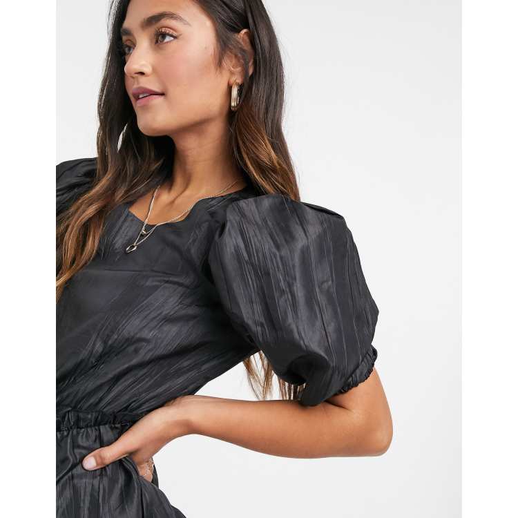 River island black peplum top shop