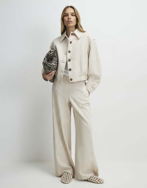 River Island Tailobomber jacket in stone, 2 of 4