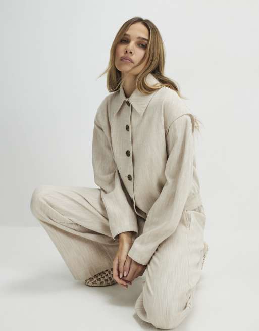 River Island Tailobomber jacket in stone, 3 of 4
