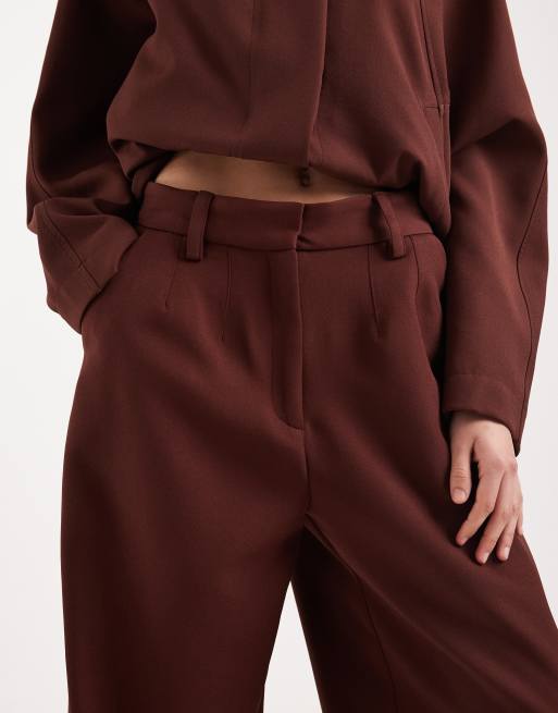 River Island tailored balloon pants in brown, 3 of 5
