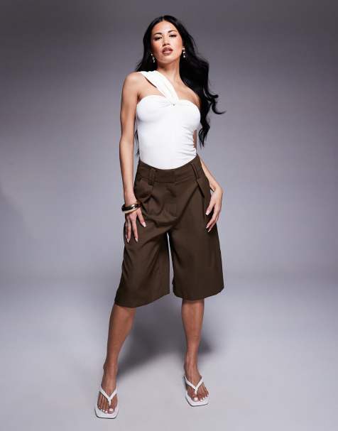 River Island tailored bermuda short in brown