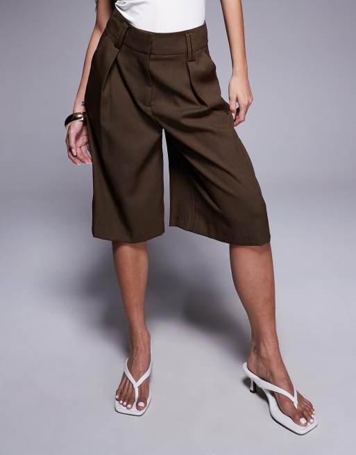 River Island tailored bermuda shorts in brown