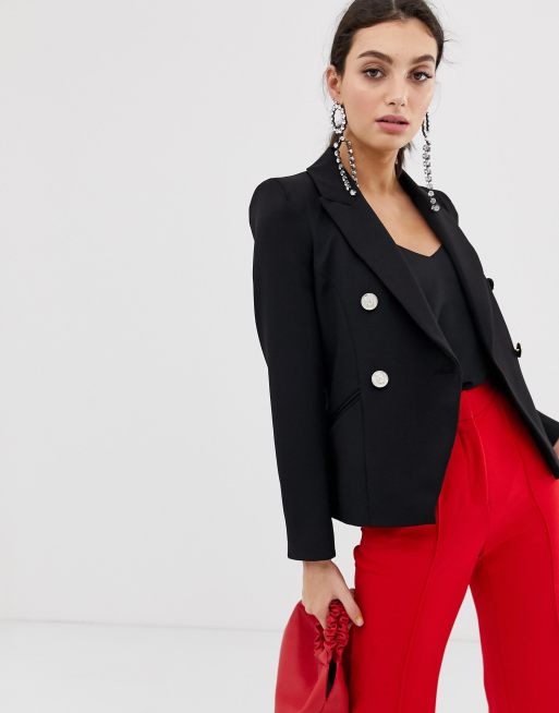 River Island tailored blazer in black | ASOS