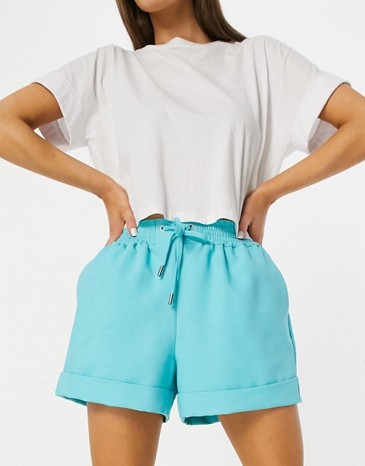 River Island tailored co-ord shorts in light blue