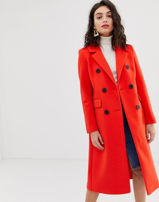 River island red sales coat womens