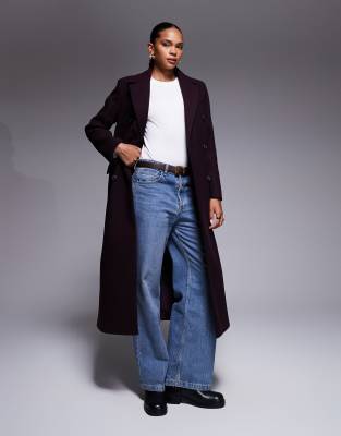 River Island Tailored Double Breasted Coat In Red