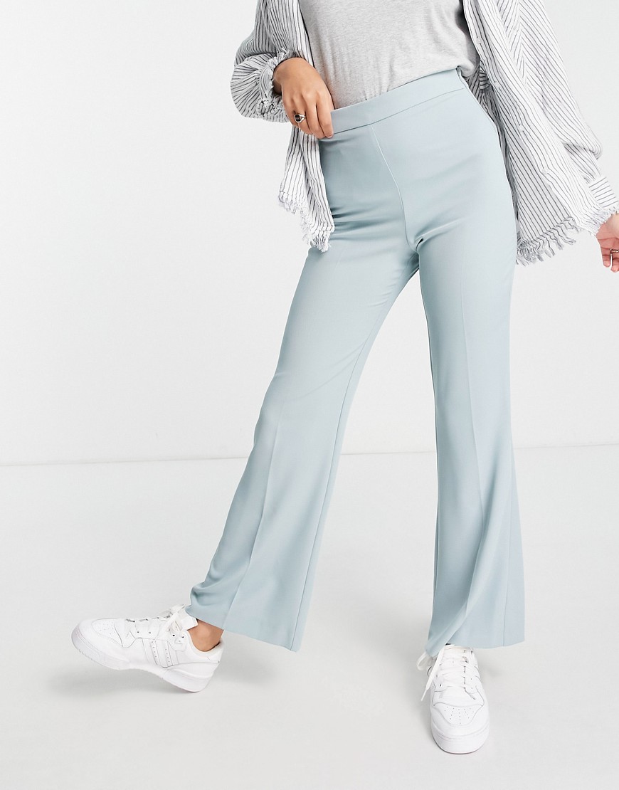 River Island tailored flared pants in light blue - part of a set-Blues