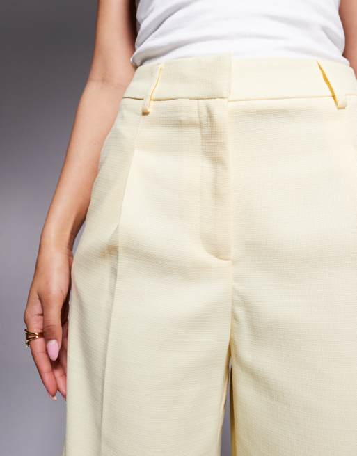 River Island tailored jorts co-ord in light yellow, 5 of 5