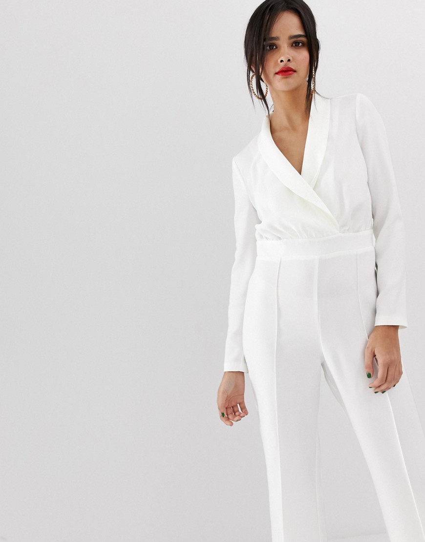 River Island tailored jumpsuit in white