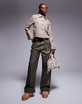 River Island Tailored Linen Overshirt In Neutral
