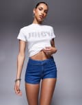 [River Island] River Island tailored micro-shorts in midwash blue 18 Mid wash blue