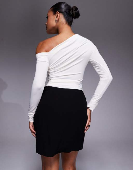 River Island tailored mini skirt in black