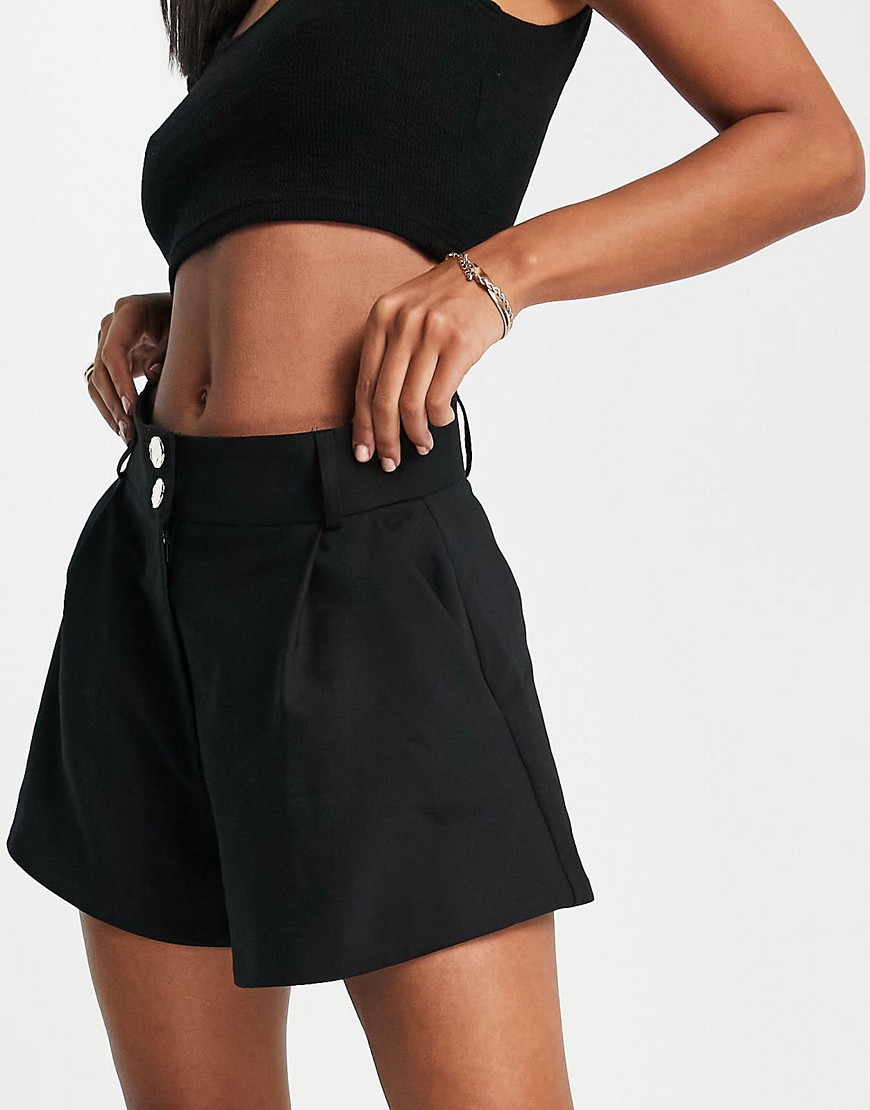 River Island tailored shorts in black