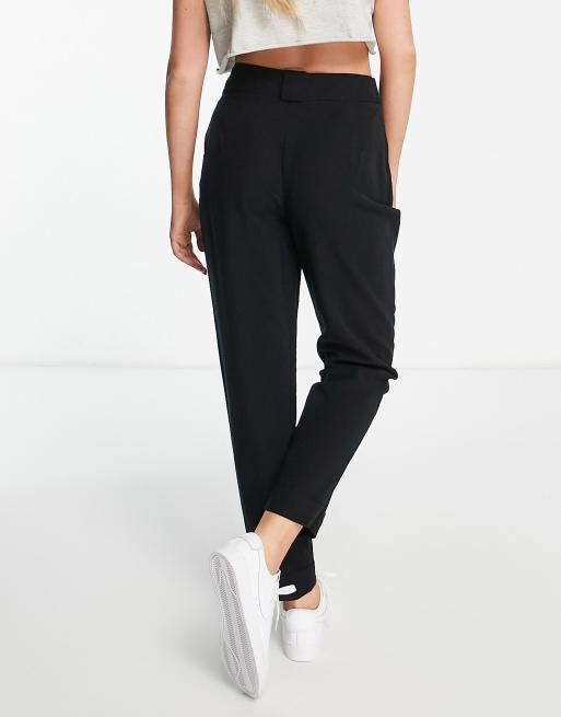 ASOS DESIGN tailored smart tapered trousers in black