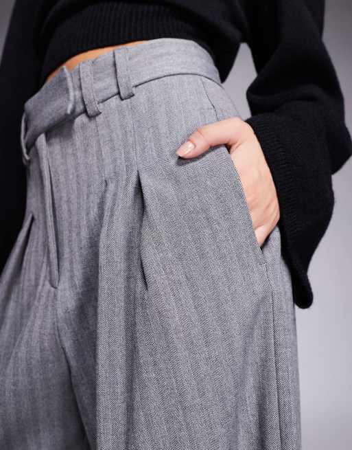 River Island tailored wide leg trouser in black, 2 of 5