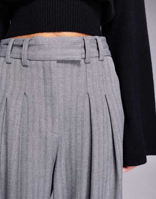 River Island tailored wide leg trouser in black, 4 of 5