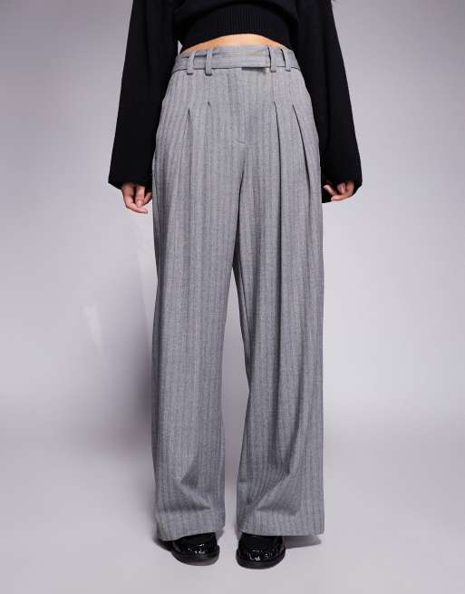 River Island tailored wide leg trouser in black, 5 of 5