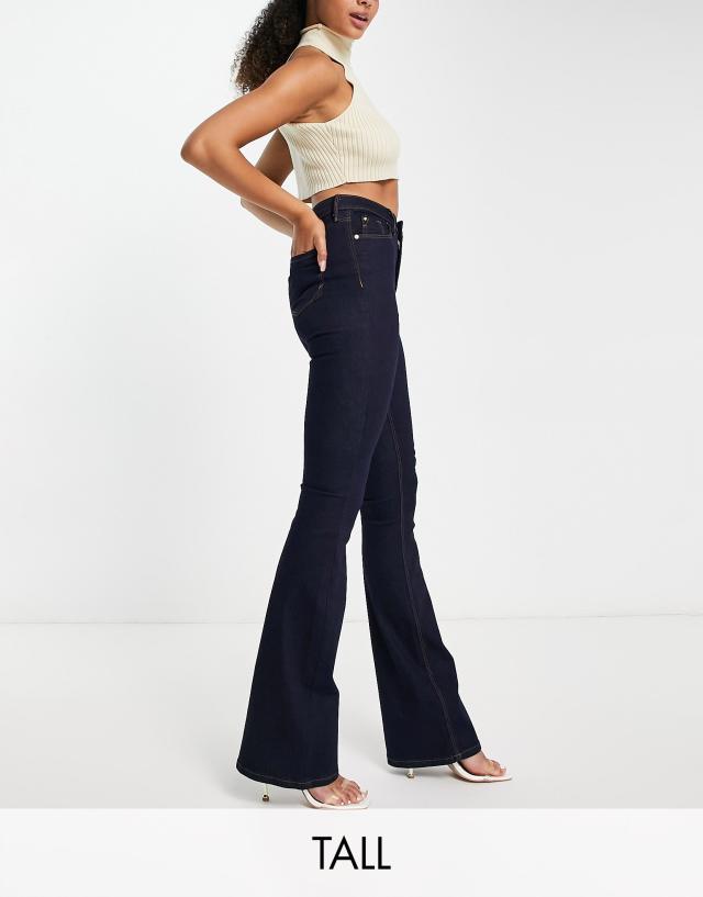 River Island Tall - amelie flare jean in dark blue