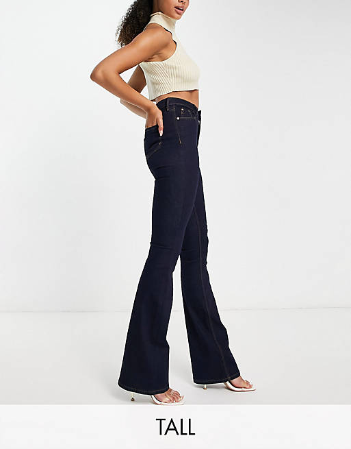 River Island Tall Amelie flare jeans in dark blue