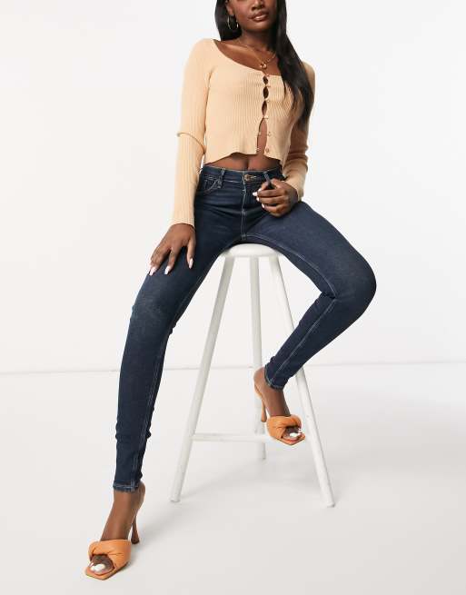 River Island Tall - Amelie - Jeans skinny lavaggio smokey blu scuro, 4 di 4